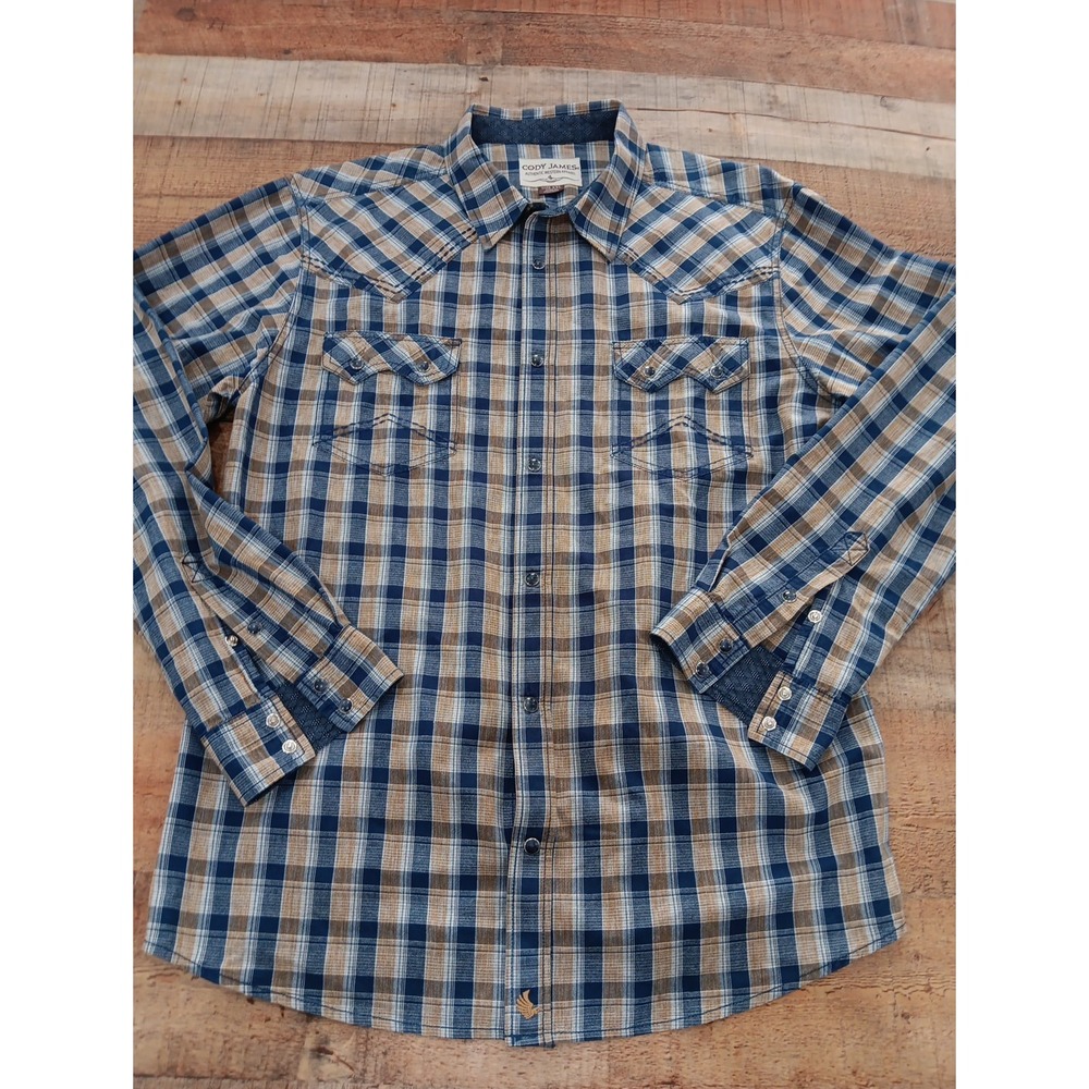 Cody James Men's 2XL Multicolor Plaid Western Pearl Snap Long Sleeve Shirt 2470